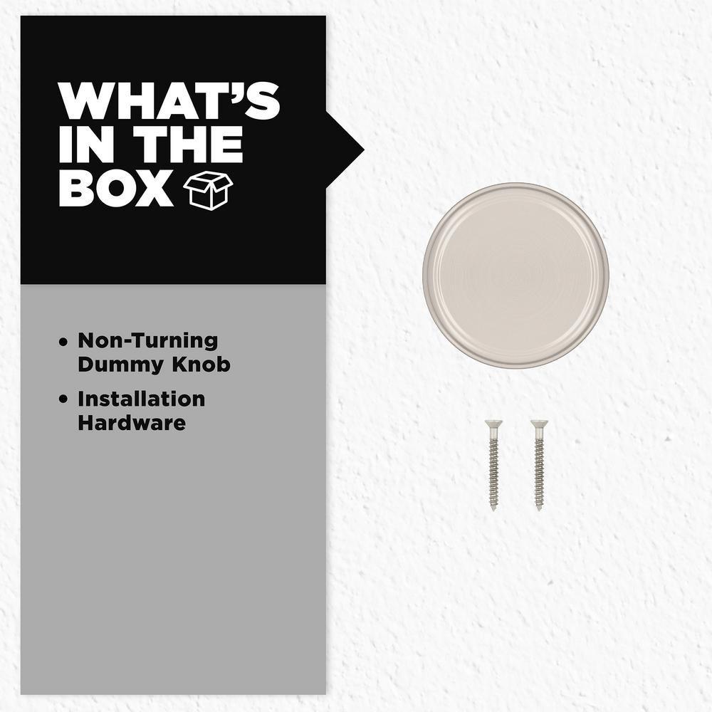 Half Dummy Round Door Knob with Round Rose in Satin Nickel 