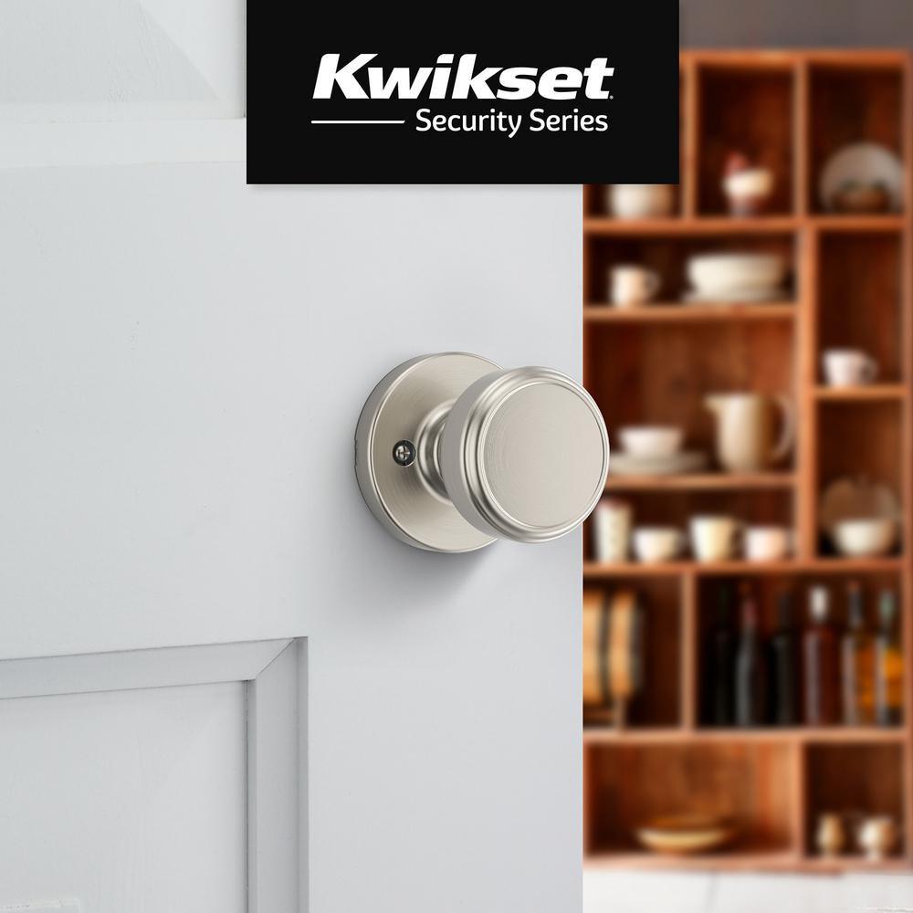 Half Dummy Round Door Knob with Round Rose in Satin Nickel 