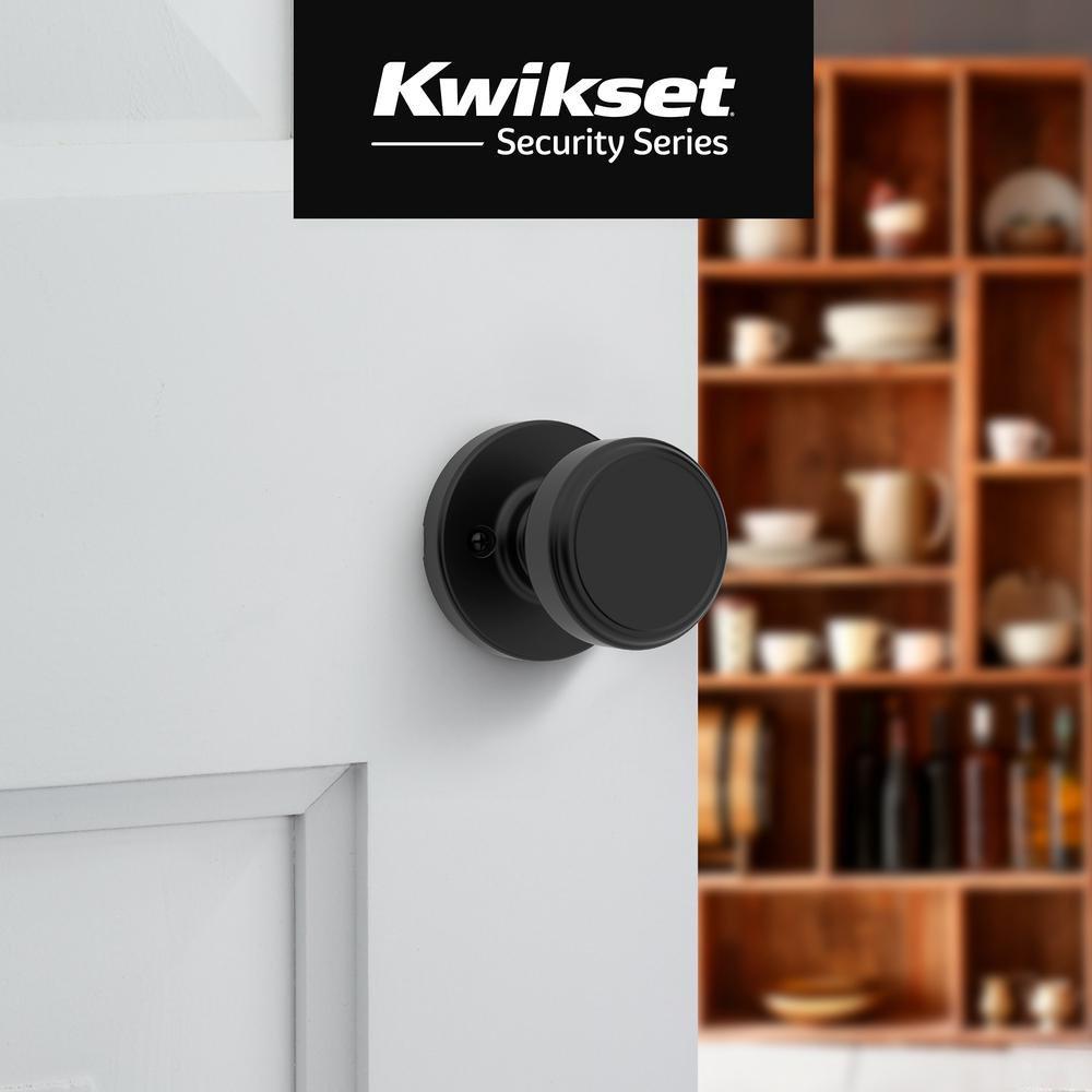 Half Dummy Round Door Knob with Round Rose in Matte Black 