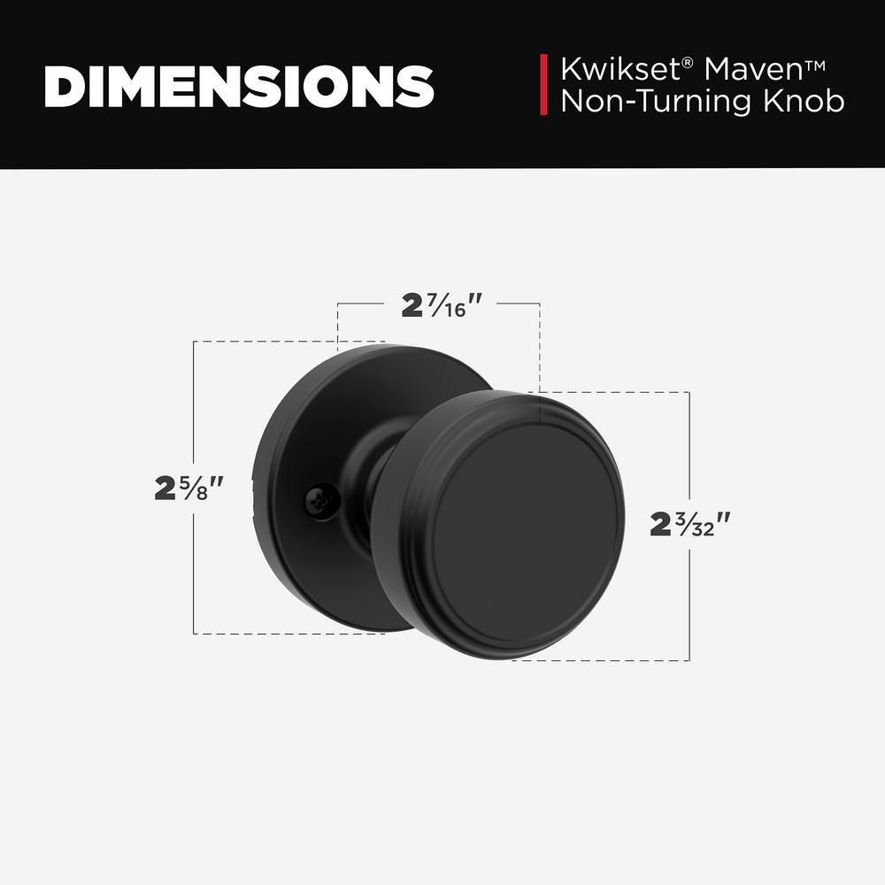 Half Dummy Round Door Knob with Round Rose in Matte Black 