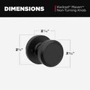 Half Dummy Round Door Knob with Round Rose in Matte Black 