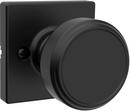 Half Dummy Round Door Knob with Square Rose in Matte Black 