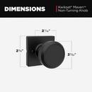 Half Dummy Round Door Knob with Square Rose in Matte Black 
