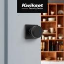 Half Dummy Round Door Knob with Square Rose in Matte Black 