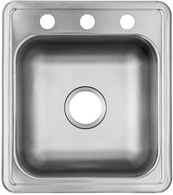 17 x 19 in. 3 Hole Stainless Steel Single Bowl Drop-in Kitchen Sink