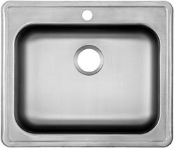 25 x 21 in. 1 Hole Stainless Steel Single Bowl Drop-in Kitchen Sink
