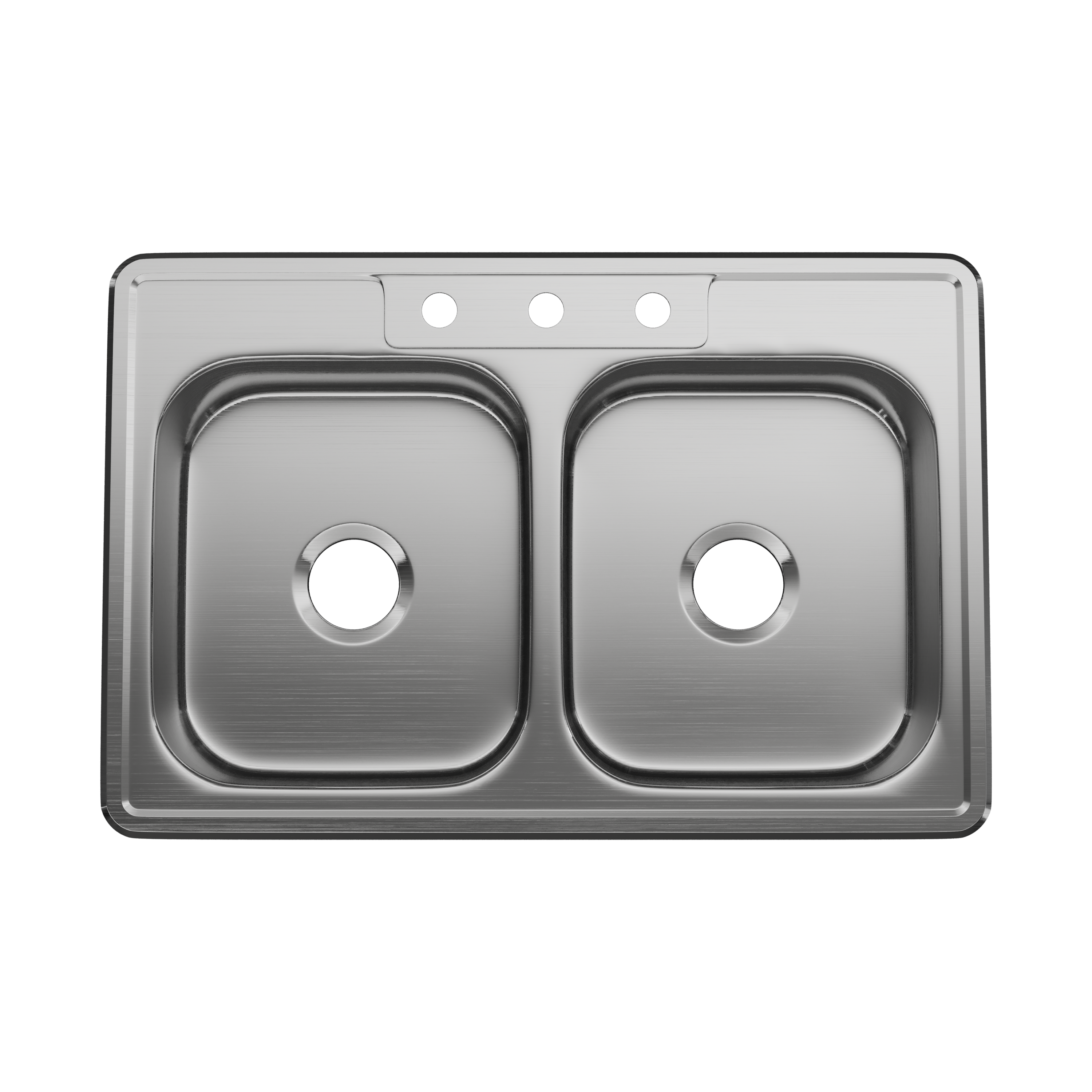 PROFLO&reg; Stainless Steel 33 x 22 in. Stainless Steel Double Bowl Drop-in Kitchen Sink 