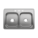 PROFLO&reg; Stainless Steel 33 x 22 in. Stainless Steel Double Bowl Drop-in Kitchen Sink 