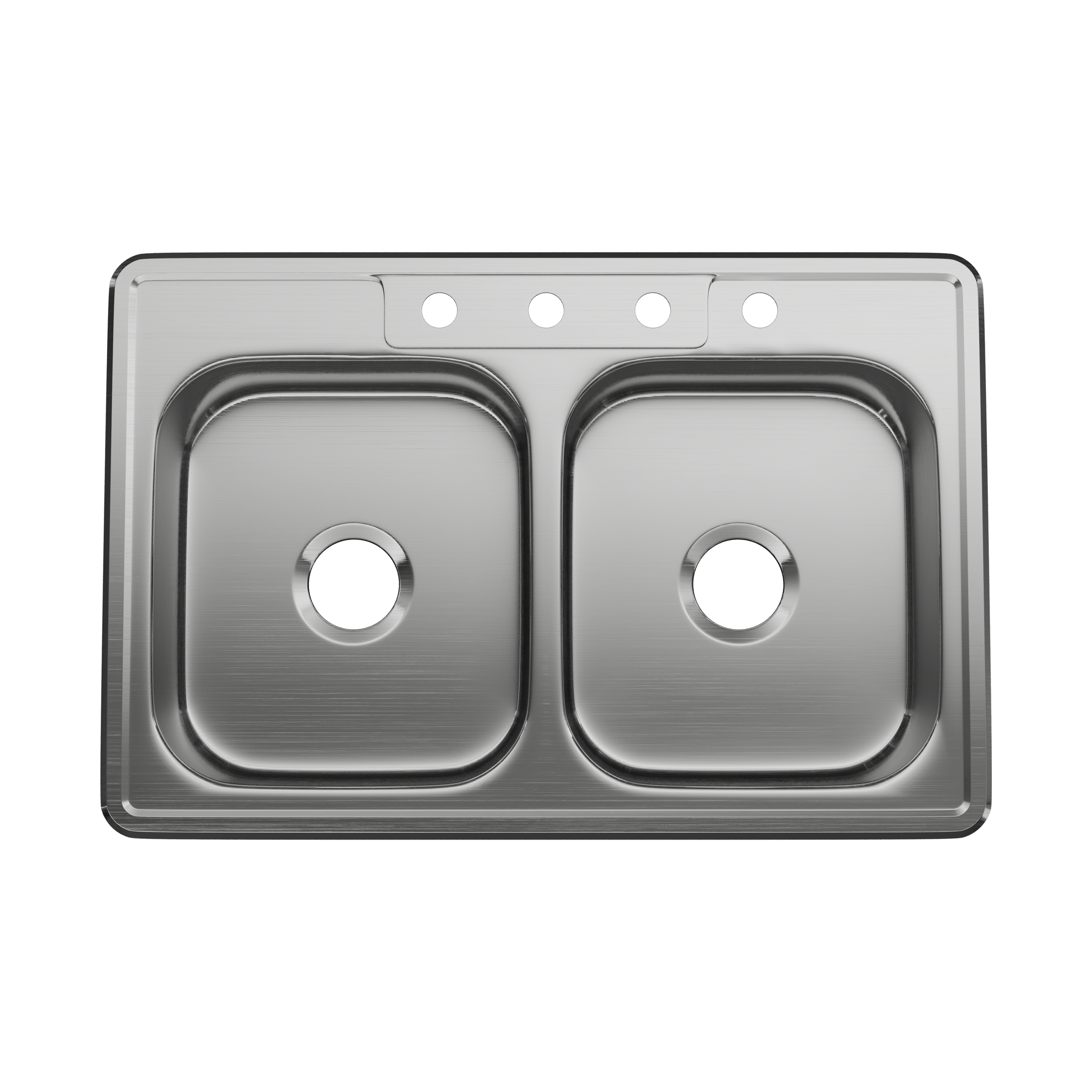PROFLO&reg; Stainless Steel 33 x 22 in. Stainless Steel Double Bowl Drop-in Kitchen Sink 