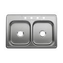 PROFLO&reg; Stainless Steel 33 x 22 in. Stainless Steel Double Bowl Drop-in Kitchen Sink 