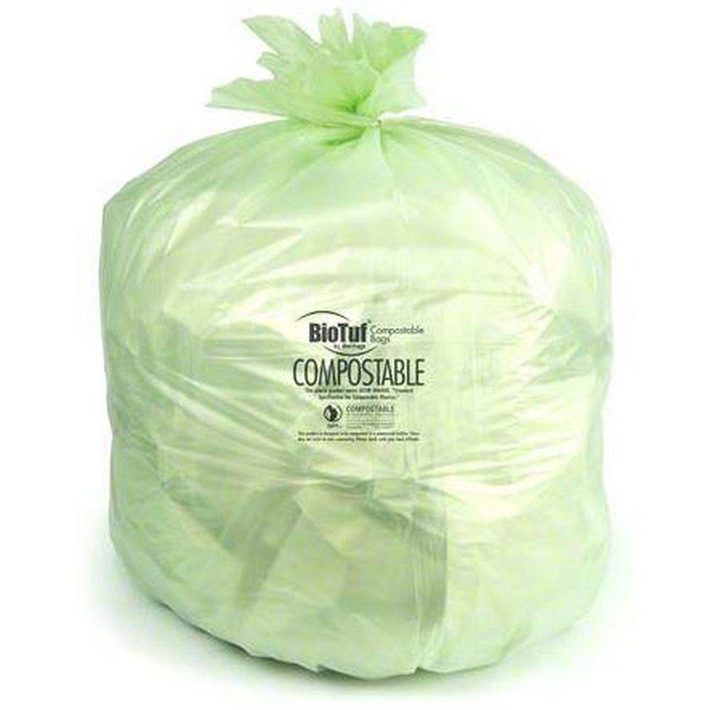 30 x 39 in. 30 gal .88 mil Compostable Can Liner in Green (Case of 6) 