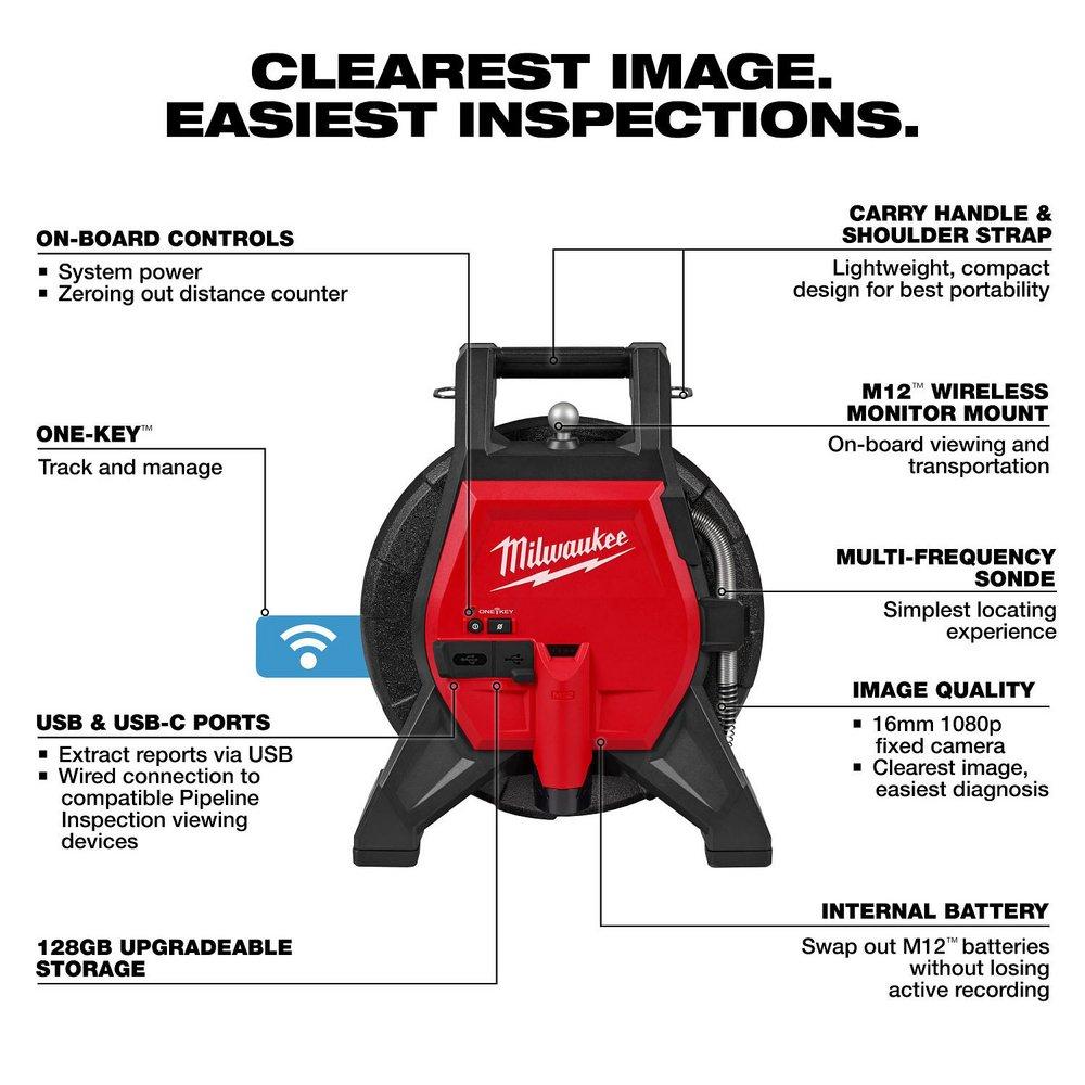 M12 65' ULTRA FLEX COMPACT INSPECTION CAMERA KIT 