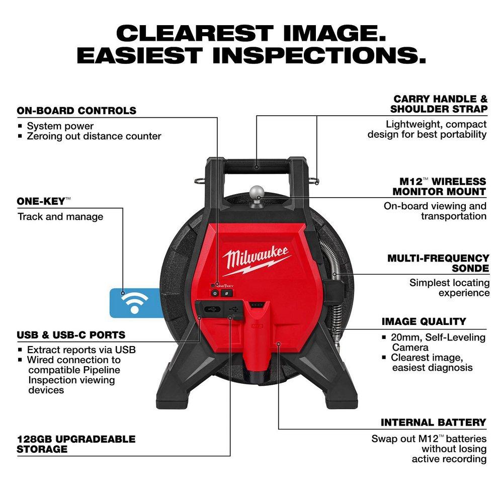 M12 85' HIGH FLEX COMPACT INSPECTION CAMERA KIT 