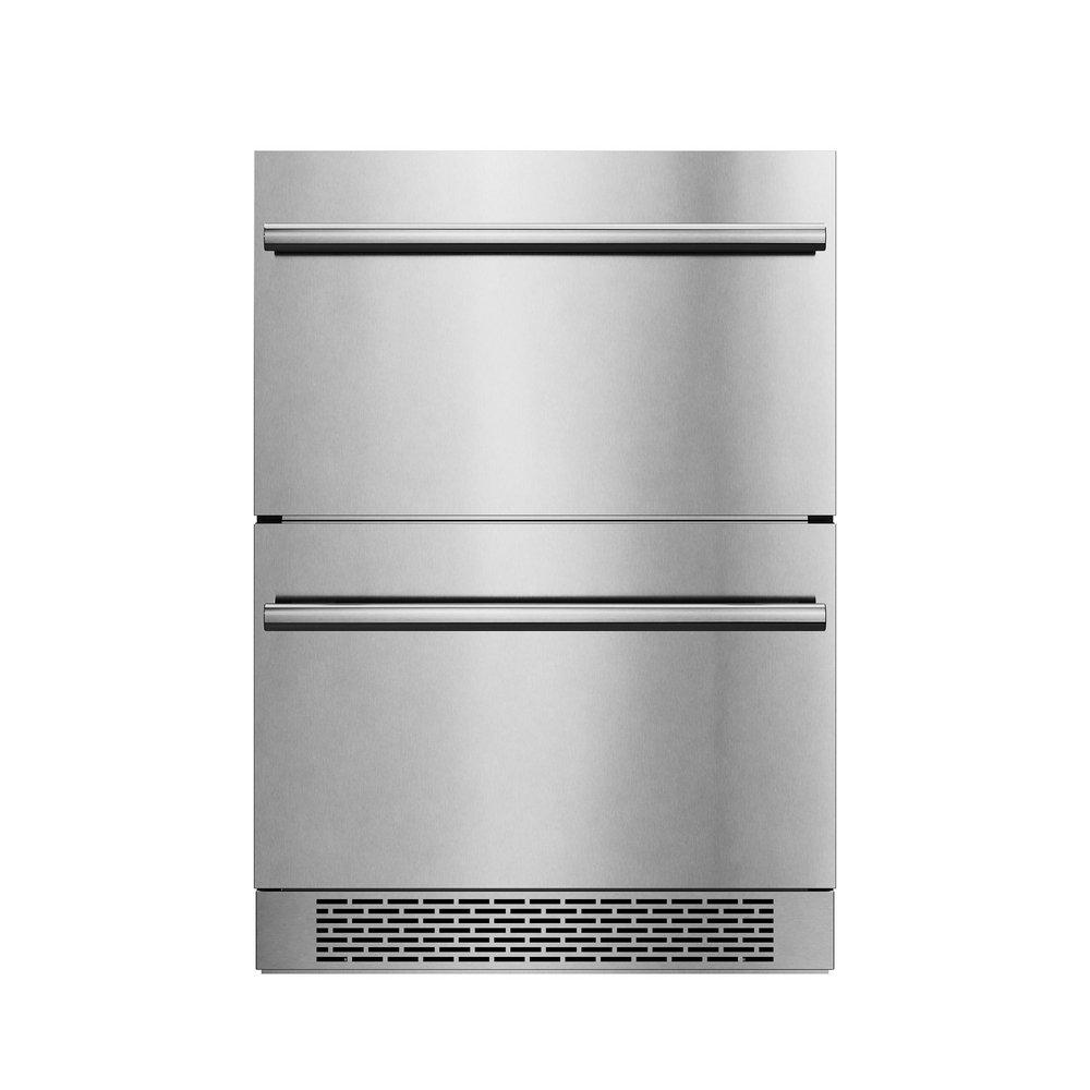 CCY AVALLON 5.3 CU FT 24 UNDERCOUNTER STAINLESS STEEL DUAL DRAWER REFRIGERATOR 