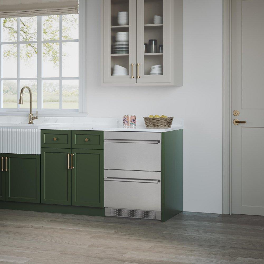 24 in. Undercounter Dual Drawer Refrigerator in Stainless Steel 