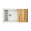 33 x 19 in. Undermount Single Bowl Workstation Kitchen Sink Kit in Ricotta 