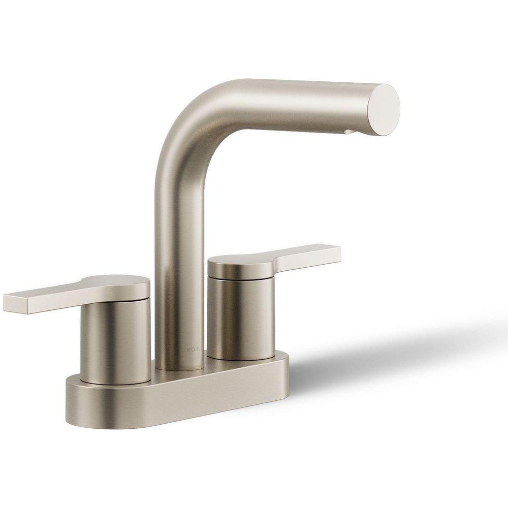 KOHLER Vibrant Brushed Nickel Two Handle Centerset Bathroom Sink Faucet 