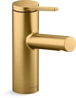 Single Handle Monoblock Bathroom Sink Faucet in Vibrant&reg; Brushed Moderne Brass