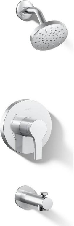 One Handle Single Function Bathtub & Shower Faucet in Polished Chrome (Trim Only)