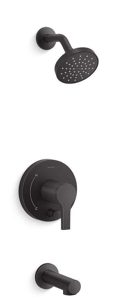 One Handle Single Function Bathtub & Shower Faucet in Matte Black (Trim Only) 