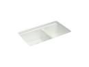 33" Undermount Cast Iron Double Bowl Workstation Kitchen Sink in Sea Salt 