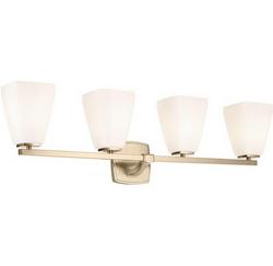4?Light Opal Glass Vanity Light 33.25in in Champagne Bronze