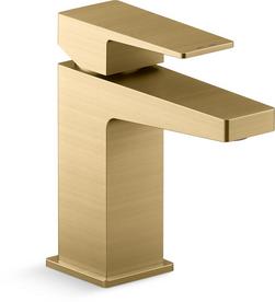 Single Handle Monoblock Bathroom Sink Faucet in Vibrant&reg; Brushed Moderne Brass