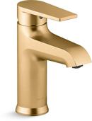 KOHLER Vibrant Brushed Moderne Brass Single Handle Monoblock Bathroom Sink Faucet 