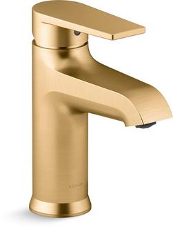 Single Handle Monoblock Bathroom Sink Faucet in Vibrant&reg; Brushed Moderne Brass
