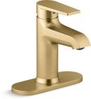 Single Handle Monoblock Bathroom Sink Faucet in Vibrant® Brushed Moderne Brass