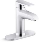 Single Handle Monoblock Bathroom Sink Faucet in Polished Chrome