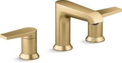 Two Handle Widespread Bathroom Sink Faucet in Vibrant Brushed Moderne Brass