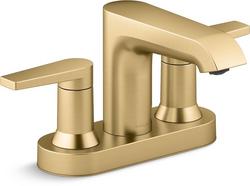 Two Handle Centerset Bathroom Sink Faucet in Vibrant&reg; Brushed Moderne Brass
