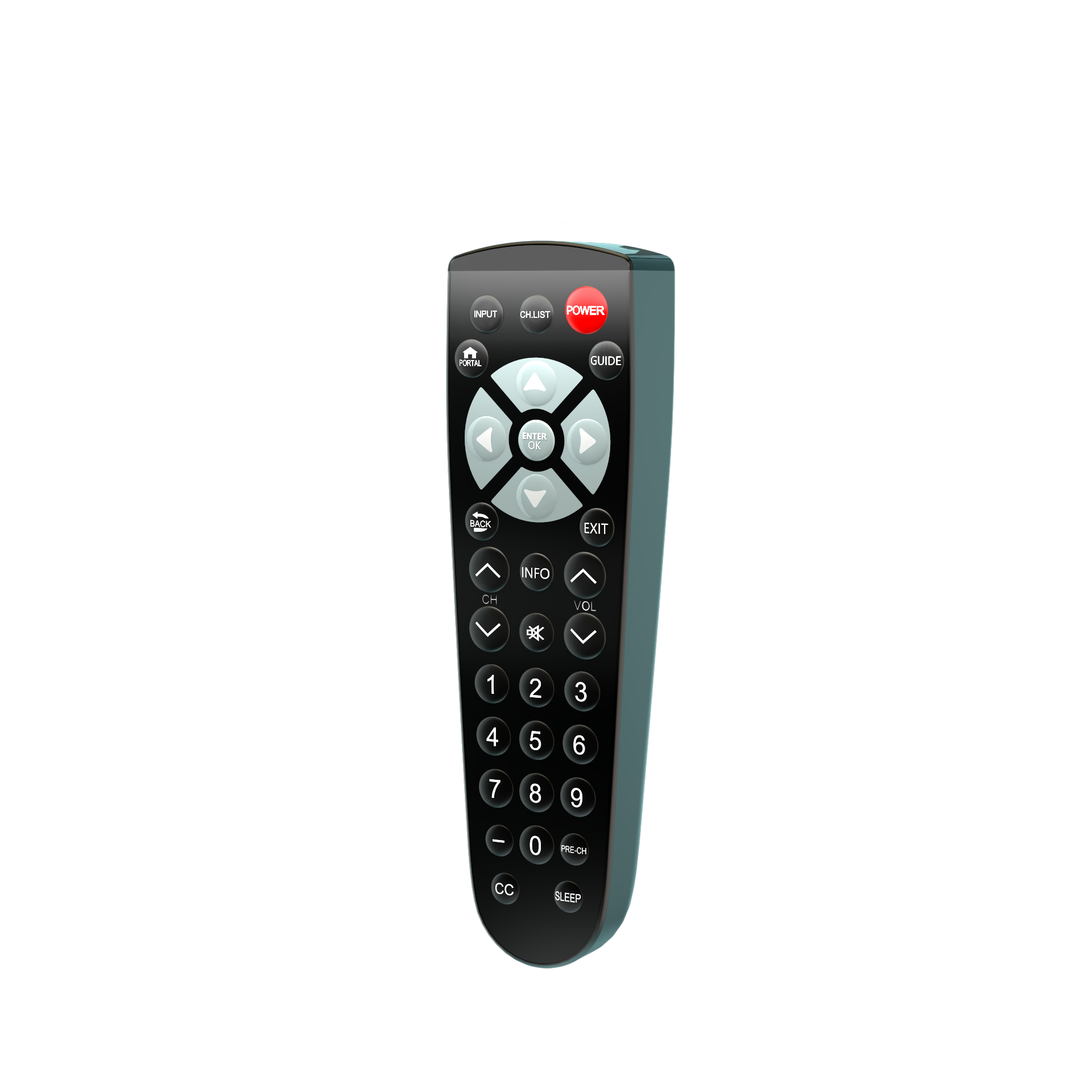 Hospitality & Healthcare Full Function TV Remote in Black 