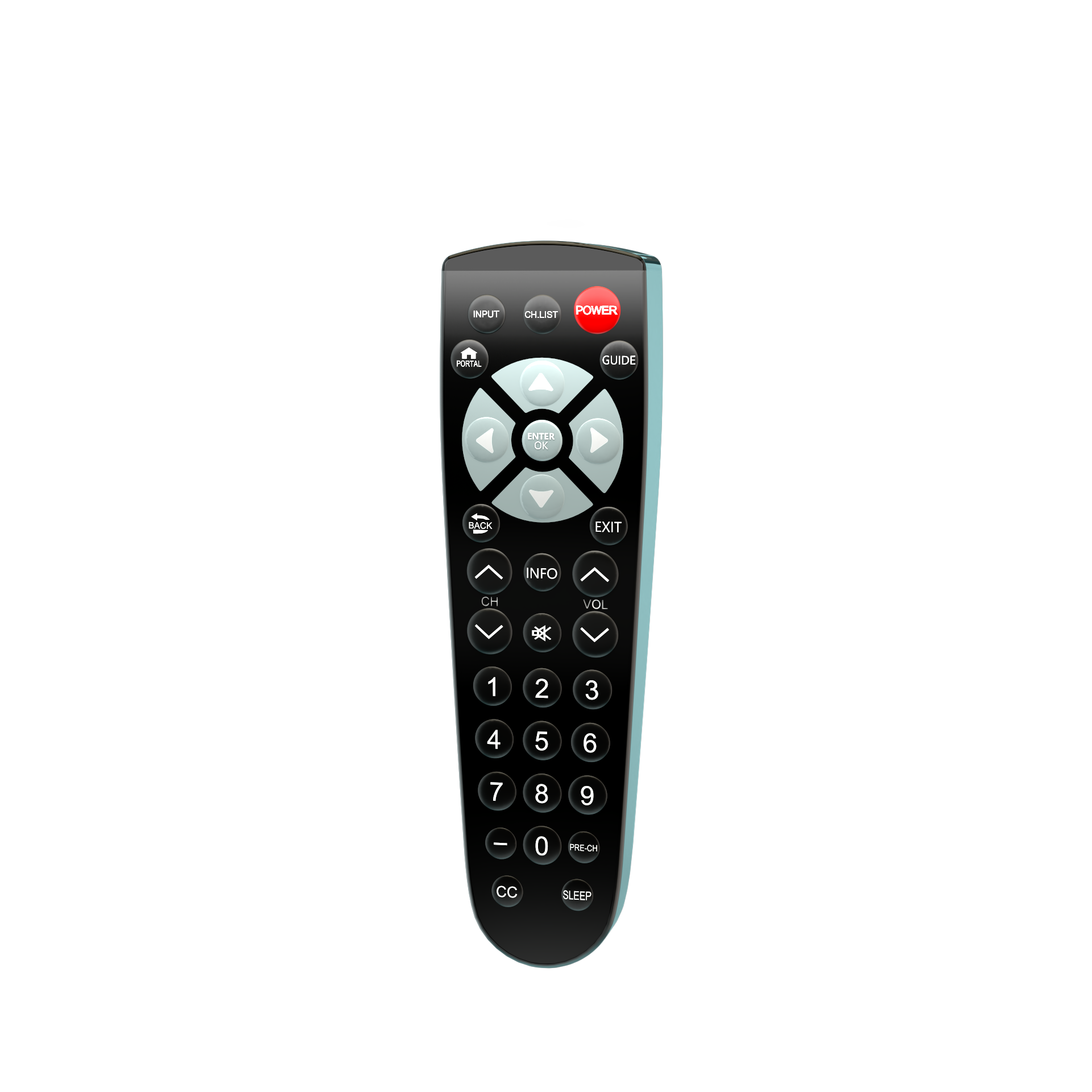 Hospitality & Healthcare Full Function TV Remote in Black 