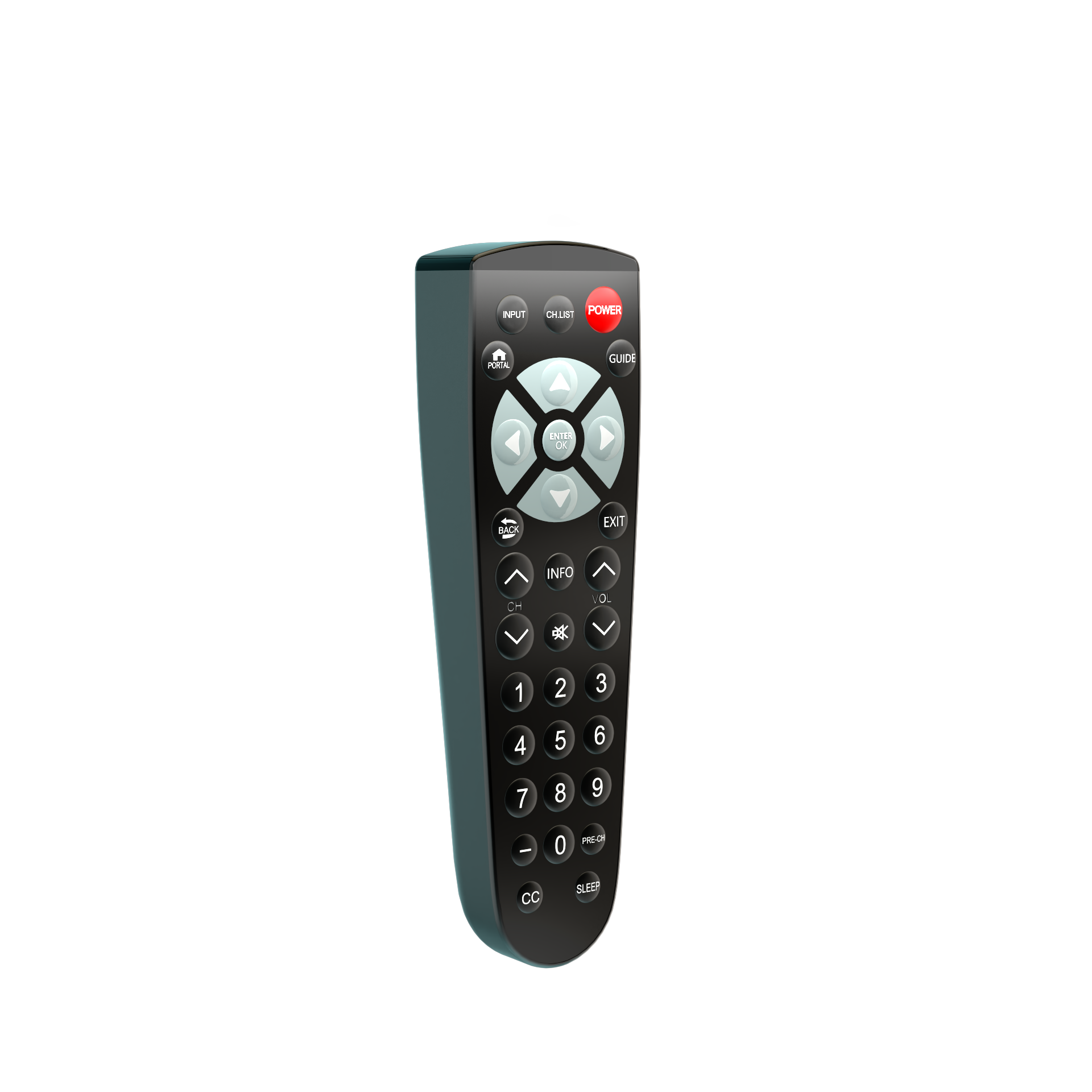 Hospitality & Healthcare Full Function TV Remote in Black 