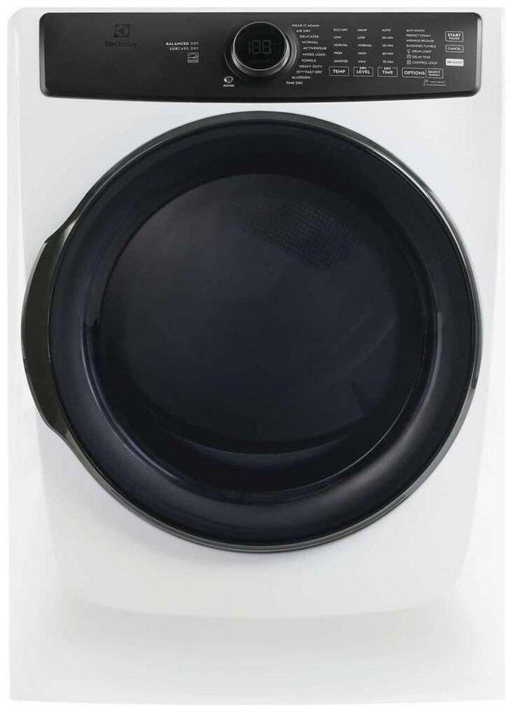8.0 CU FT FRONT LOAD ELECTRIC DRYER W/BALANCED DRYO, PERFECT STEAMO  - WHITE 