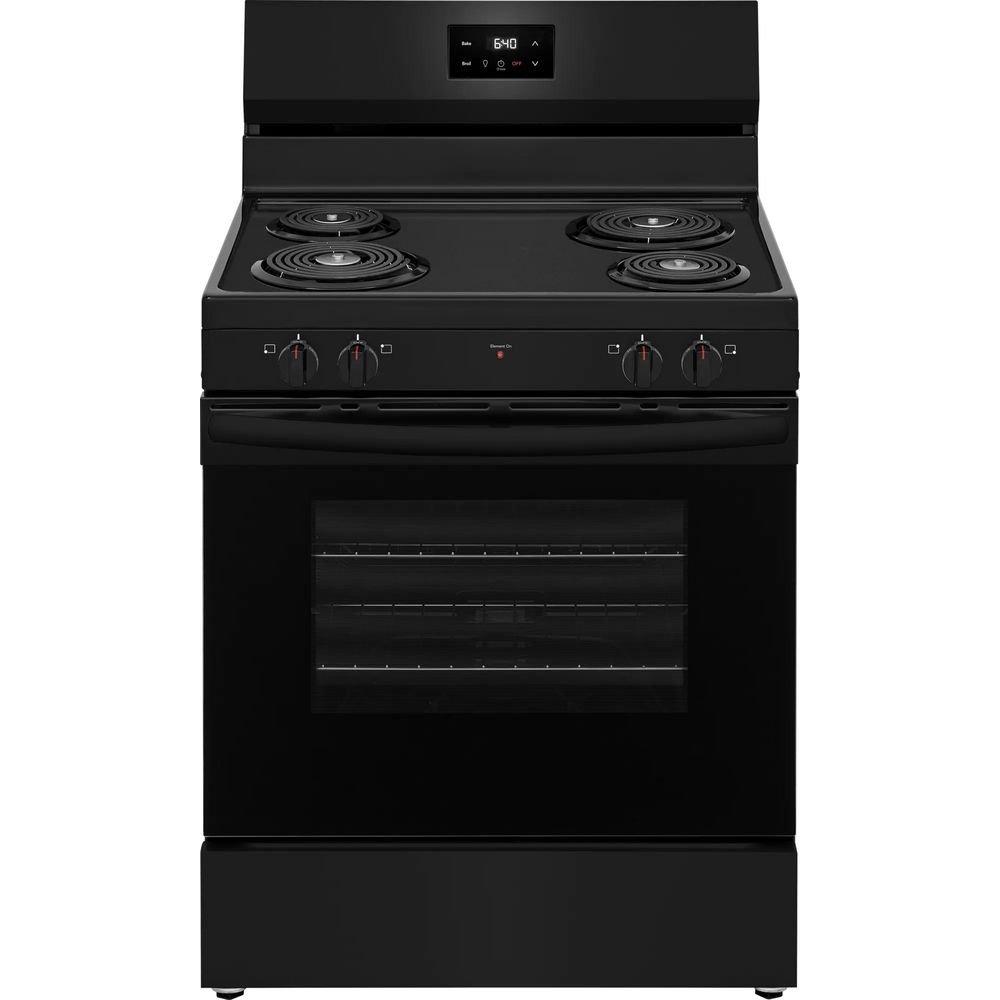 30 in. 4-Burner Electric Freestanding Range in Black 