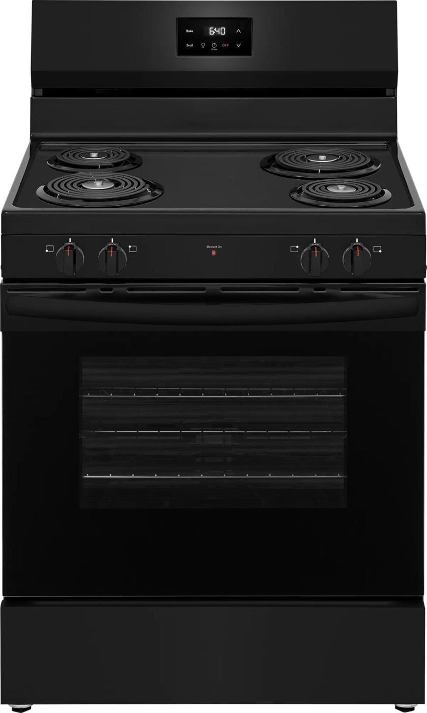 30 in. 4-Burner Electric Freestanding Range in Black 