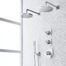 Thermostatic Shower System with Dual Showerheads and Hand Shower in Chrome