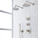 Thermostatic Shower System with Dual Showerheads and Hand Shower in Brushed Nickel