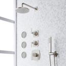 SEFINA THERMOSTATIC SHOWER SYSTEM WITH 3 BODY SPRAYS AND HAND SHOWER - BRUSHED NICKEL 