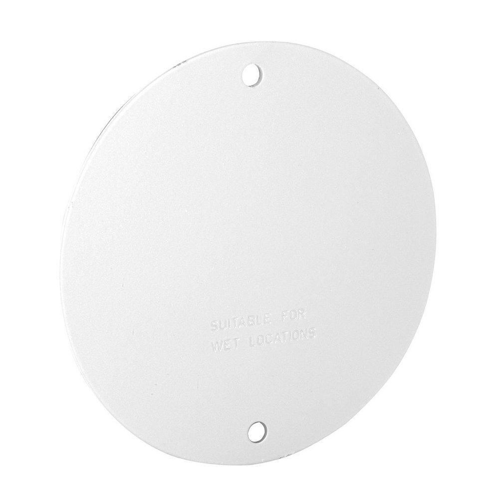 4 in. Round Blank Cover in White 