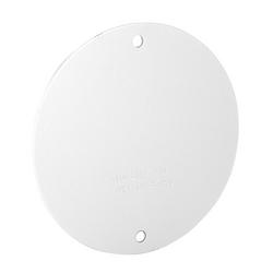 4 in. Round Blank Cover in White