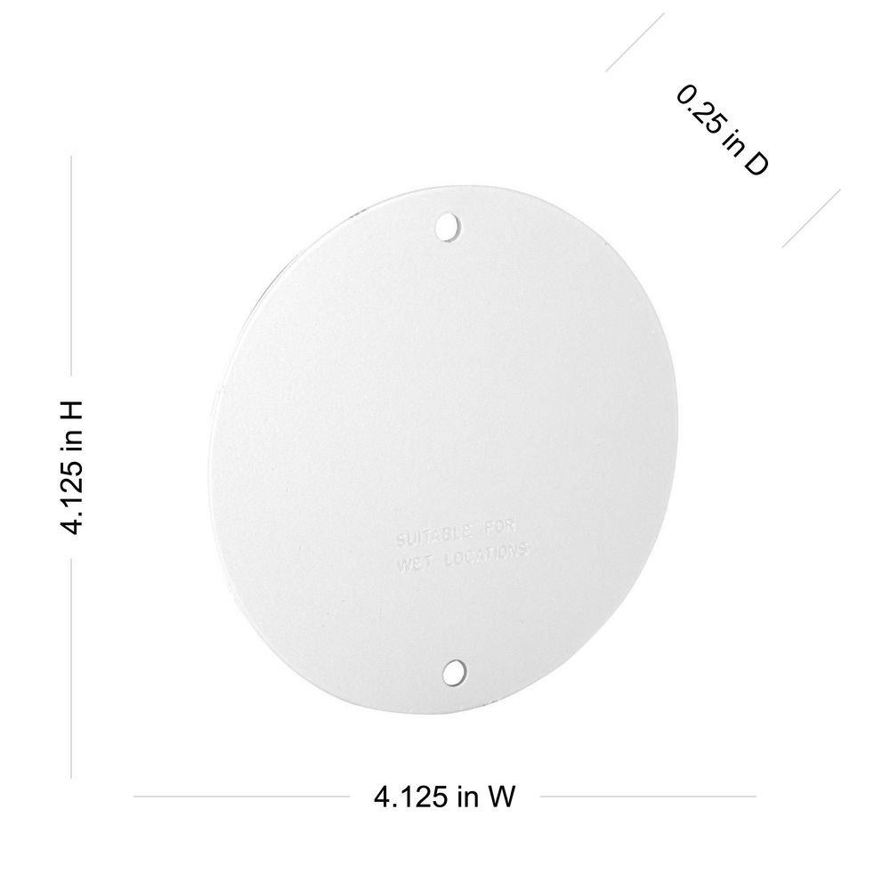 4 in. Round Blank Cover in White 
