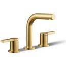 KOHLER Vibrant Brushed Moderne Brass Two Handle Widespread Bathroom Sink Faucet 