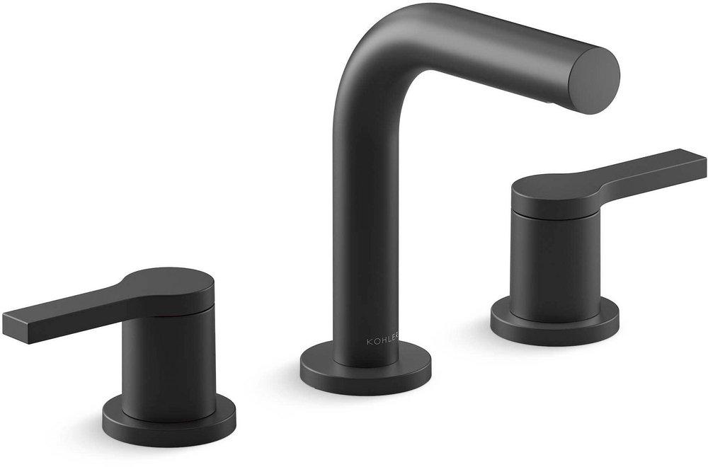 Two Handle Widespread Bathroom Sink Faucet in Matte Black 