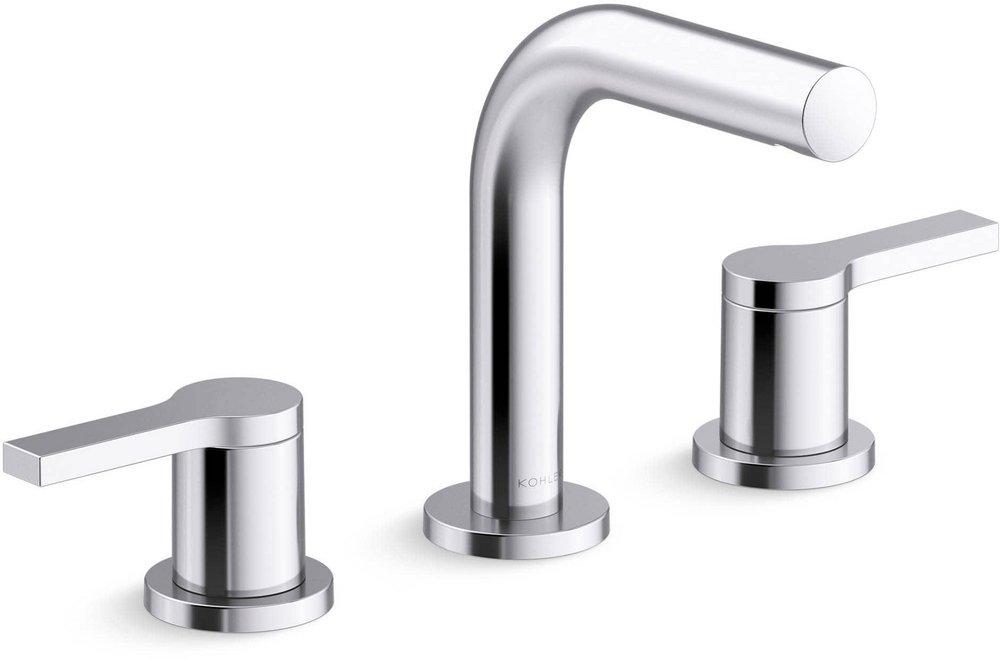 KOHLER Polished Chrome Two Handle Widespread Bathroom Sink Faucet 