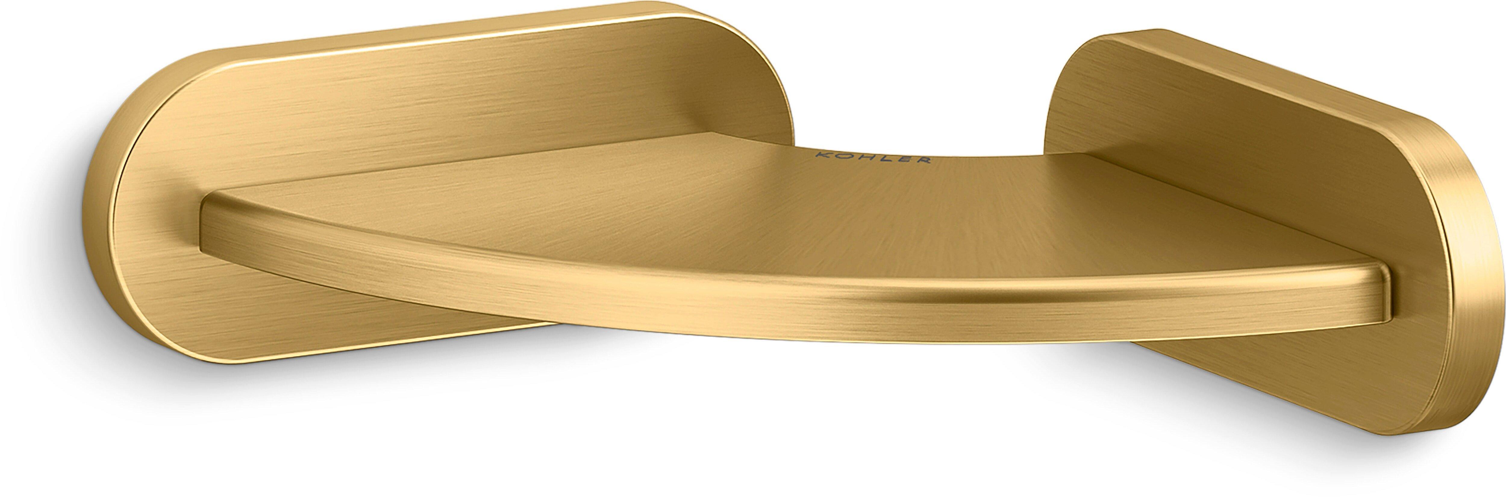 Corner Foot Ledge in Vibrant&reg; Brushed Moderne Brass 