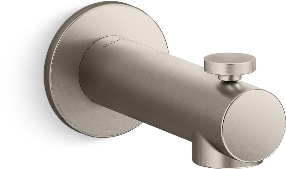 5 in. Wall Mount Diverter Tub Spout in Vibrant Brushed Nickel 
